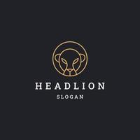 Head lion logo icon flat design template vector