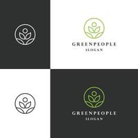 Green people logo icon design template vector illustration