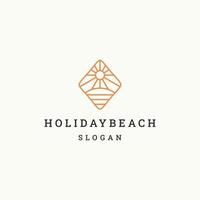 Holiday beach logo icon flat design template vector