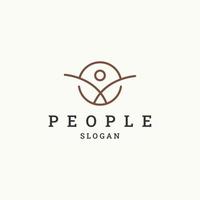 People logo icon flat design template vector