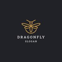 Dragonfly logo icon design template vector illustration