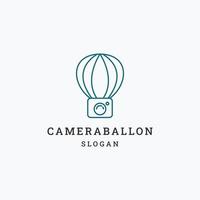 Ilustración de vector de plantilla de diseño de icono de logotipo de globos de cámara