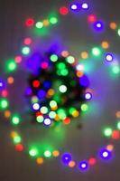 Abstract circular bokeh background of Christmas light photo