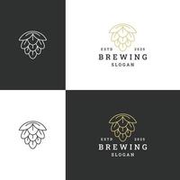 Ilustración de vector de plantilla de diseño de icono de logotipo de elaboración de cerveza