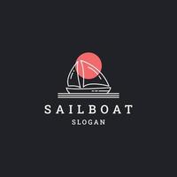 Sailboat logo icon design template vector illustration