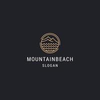 plantilla de diseño plano de icono de logotipo de playa de montaña vector