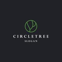 Circle tree logo icon design template vector illustration