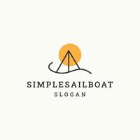 Simple sailboat logo icon design template vector illustration
