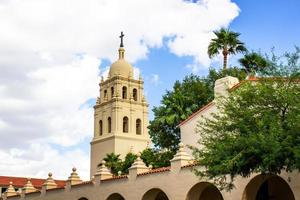 Spanish Style Tower With Dome And Cross photo