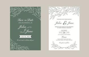 Modern Semi Formal Wedding invitation Template vector