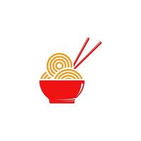 ilustración de símbolo de signo de comida de fideos vector