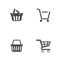 icono de vector de cesta, signo de compras en línea