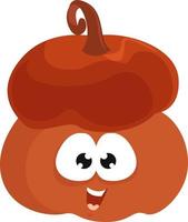 Pumpkin with eyes, illustration, vector on white background.