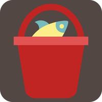 Fish in a bucket, illustration, vector, on a white background. vector