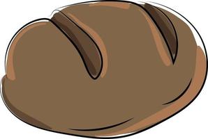 Brown bread, illustration, vector on white background.