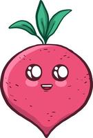 Cute baby radish, illustration, vector on a white background.