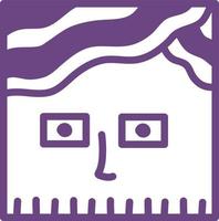 Purple emotion face, illustration, vector on a white background.