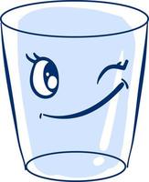 Winking glass, illustration, vector on white background.