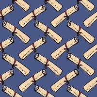 Rolled paper ,seamless pattern on dark blue background. vector