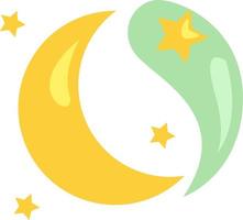 Magic moon, illustration, vector on a white background.