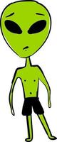 Green alien, illustration, vector on white background.