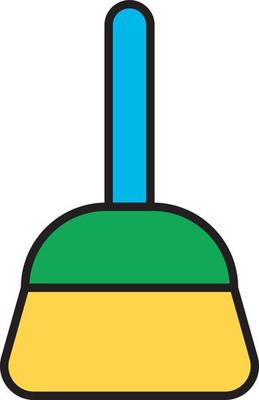 Small cleaning broom, illustration, vector, on a white background.