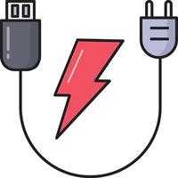 ilustración de vector de alimentación de cable usb en un fondo. símbolos de calidad premium. iconos vectoriales para concepto y diseño gráfico.