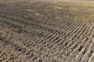 un campo arado con suelo fértil para las actividades agrícolas foto