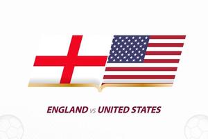 England vs United States in Football Competition, Group A. Versus icon on Football background. vector