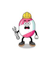 Character Illustration of candy with 404 error vector