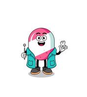 Illustration of candy mascot as a dentist vector