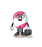 candy mascot as a businessman vector