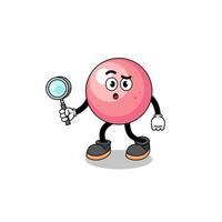 Mascot of gum ball searching vector