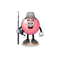 Mascot Illustration of gum ball fisherman vector