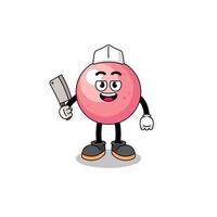 Mascot of gum ball as a butcher vector