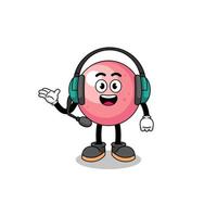 Mascot Illustration of gum ball as a customer services vector