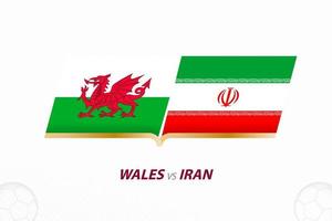 Wales vs Iran in Football Competition, Group A. Versus icon on Football background. vector