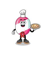 Illustration of candy as an italian chef vector