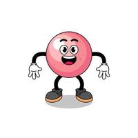 gum ball cartoon with surprised gesture vector