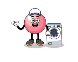 gum ball illustration as a laundry man vector