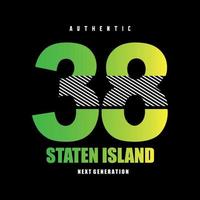 Ilustración de vector de impresión de camiseta de diseño de tipografía de staten island