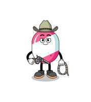 Character mascot of candy as a cowboy vector