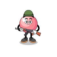 Cartoon of gum ball soldier vector