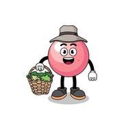 Character Illustration of gum ball as a herbalist vector