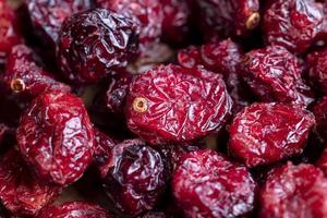 Dried red cranberries with sugar syrup photo