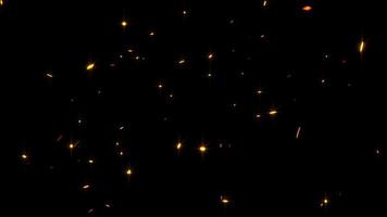 Animation gold star particles explosion on black background video