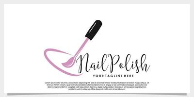 nail polosh beauty logo design with creative concept vector