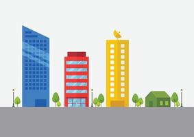 Colorful buildings in flat style vector