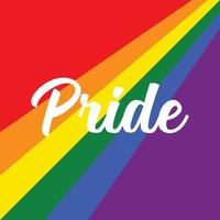 Pride text on rainbow template vector