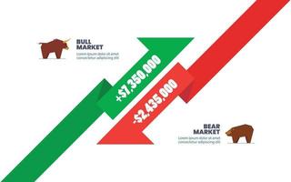 Bull and bear symbol of stock market infographic vector